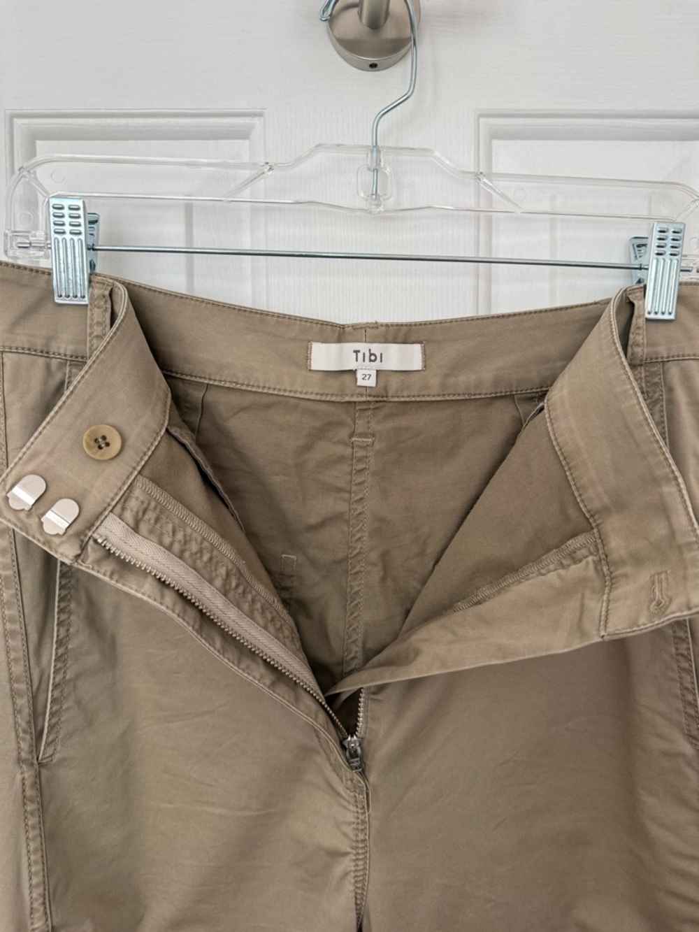Tibi | Garment Dyed Silky Cotton Sid Chino Pant | Size 27S | Acorn - Picture 11 of 16